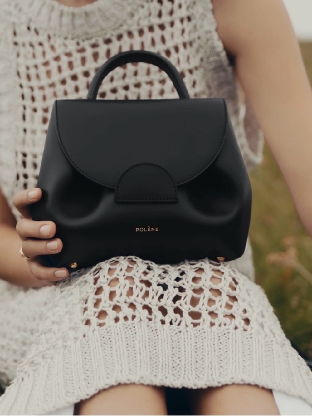 Black Mini Top-Handle Leather Bag